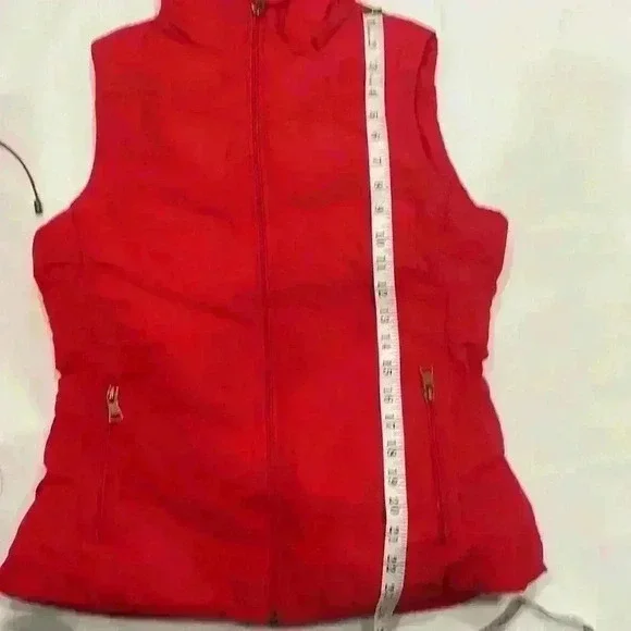 Banana Republic puffer vest with removable hood womens size S red - Picture 11 of 14